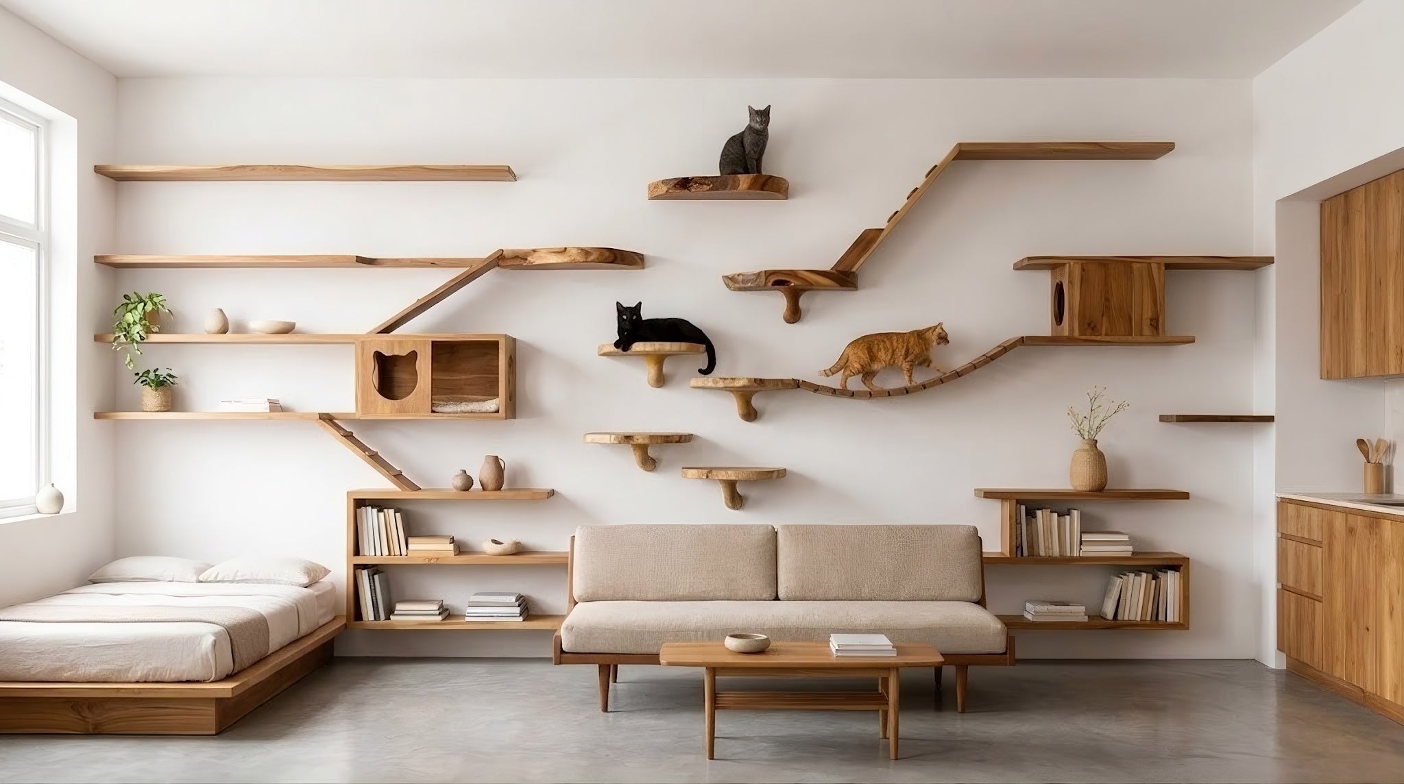 Cat Shelf Layout Ideas for Every Room and Apartment Size