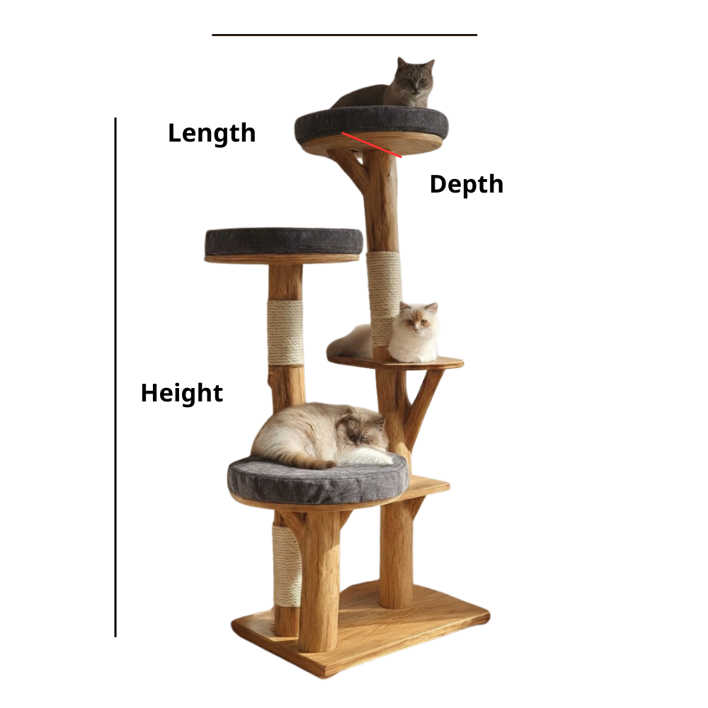 Solid Wood Cat Tower, Designer Cat Tree Furniture for Modern Homes Secondary image