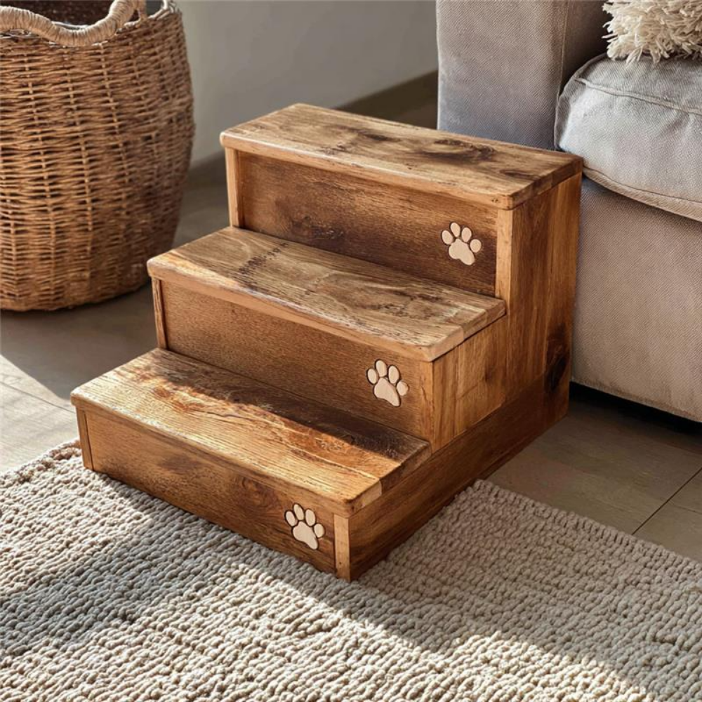 Solid Wood Wall Mounted Cat Climbing Ladder, Modern Cat Play Furniture Main image