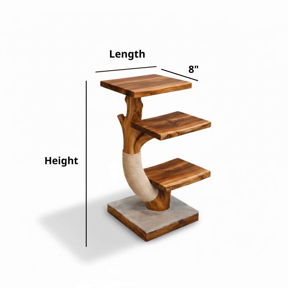 Cat Tree Tower, Modern Cat Furniture, Natural Wood Cat Tower Secondary image