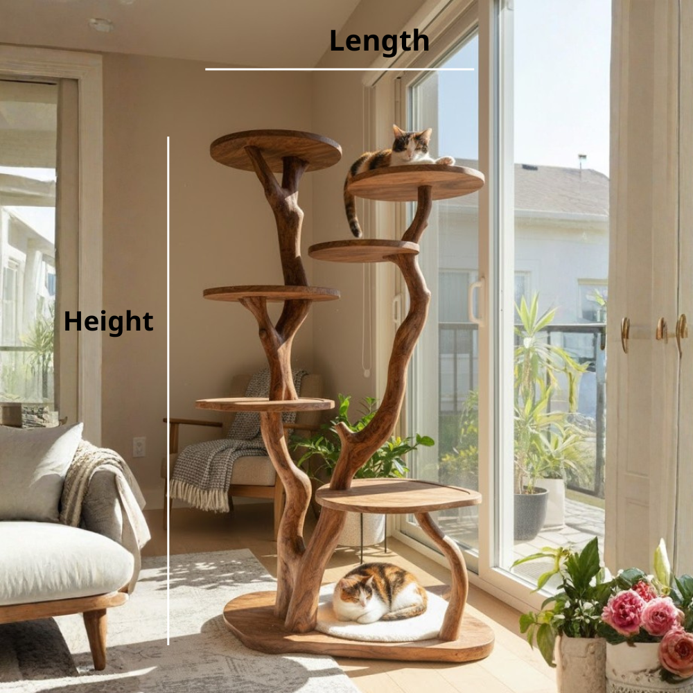 Wood Cat Tree Tower, Large Cat, Home Decor Secondary image