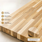 Acacia Solid Wood Tabletop – Butcher Block Countertop for DIY Desk, Workbench & Kitchen Island