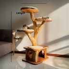 Modern Wooden Cat Tree Tower, Cat Climbing Tree, Cat Condo