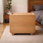 Natural Wood Cat House Nightstand, Bedside Cat Furniture