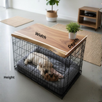 Natural Wood Dog Crate Table, Indoor Dog Furniture for Home Decor