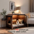 Wood Pet Crate Side Table – Indoor Dog or Cat House Furniture