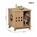 Wooden Cat House, Indoor Pet Furniture for Modern Homes