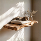Live Edge Cat Floating Shelf, Cat Furnitur Home Decor