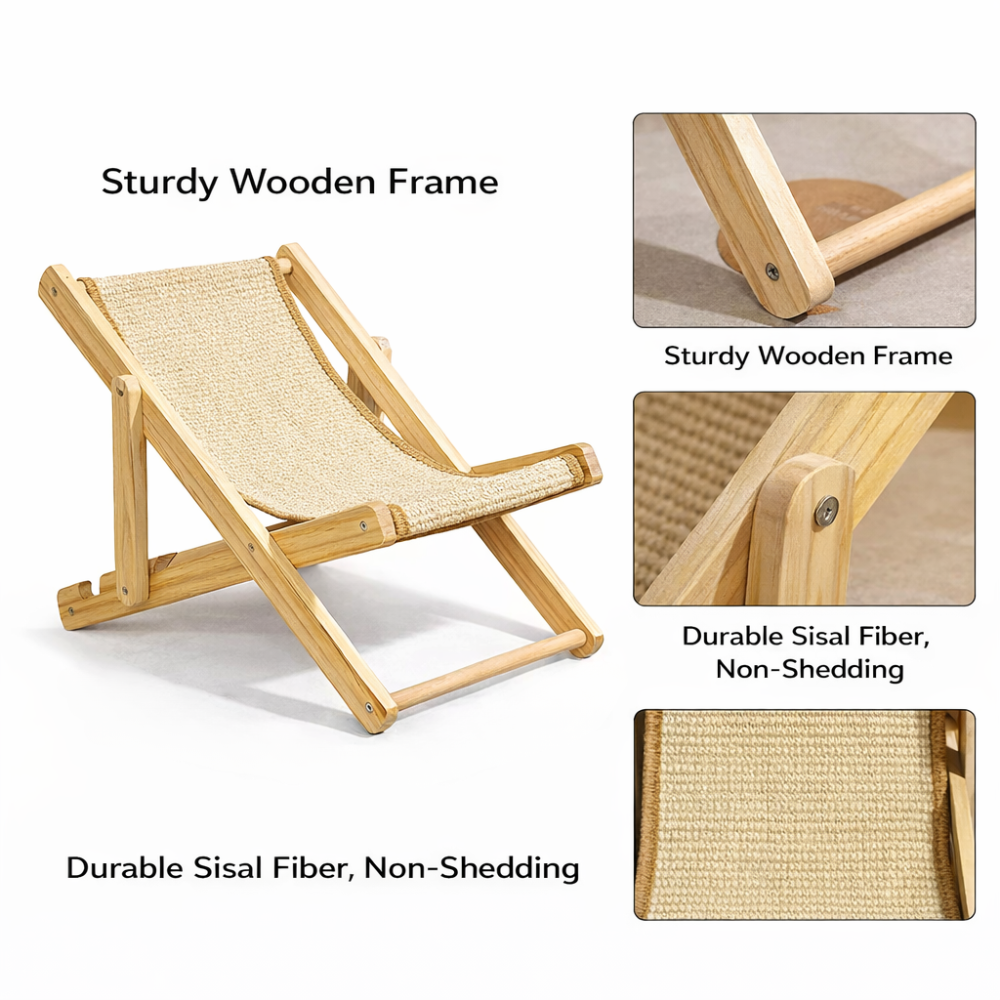 Premium Wooden Bed for Dogs & Cats Under 10kg