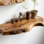 Solid Wood Floating Shelf, Minimalist Wall Mounted Shelf for Modern Home Decor