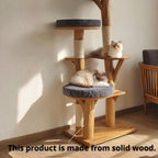 Solid Wood Cat Tower, Designer Cat Tree Furniture for Modern Homes