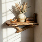 Solid Wood Cat Wall Shelf, Natural Cat Furniture for Home Decor