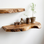 Solid Wood Floating Shelf, Minimalist Wall Mounted Shelf for Modern Home Decor