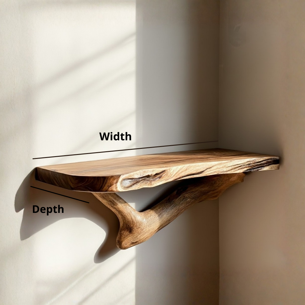 Solid Wood Cat Wall Shelf, Natural Cat Furniture for Home Decor