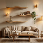 Natural Wood Cat Shelf, Indoor Cat Furniture for Home Decor