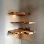 Cat Corner Floating Shelf, Wood Wall Mounted Cat Shelf Decor