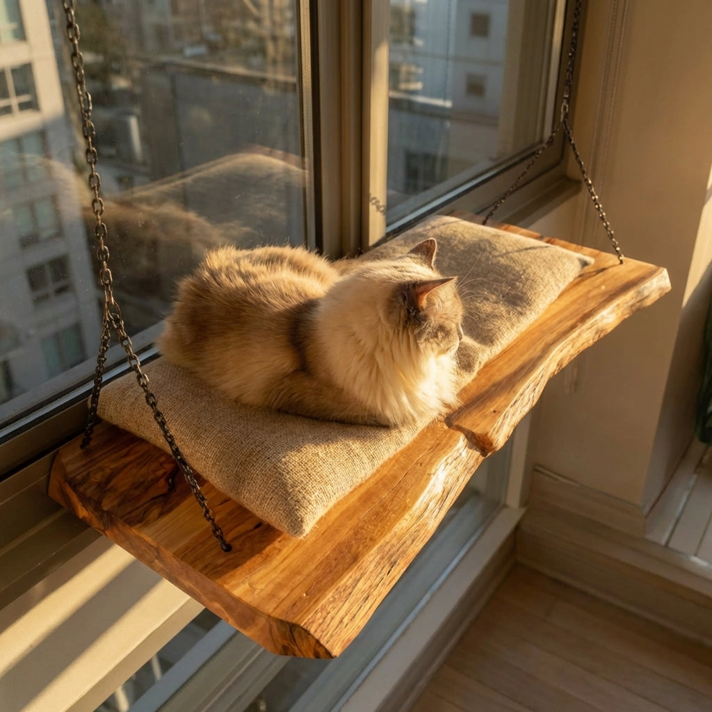 Cat Perch Wall Mouted, Wood Cat Shelf Pet Furniture