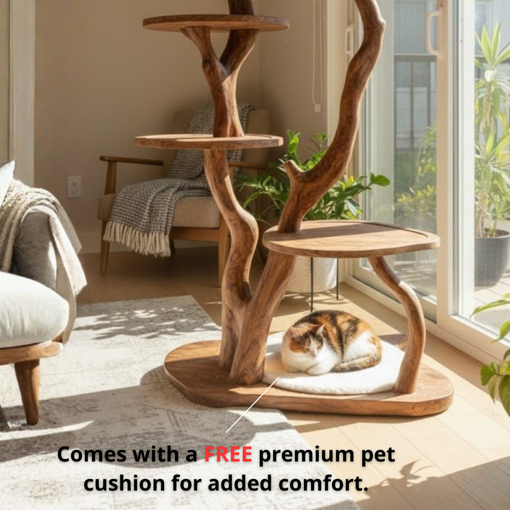 Wood Cat Tree Tower, Large Cat, Home Decor