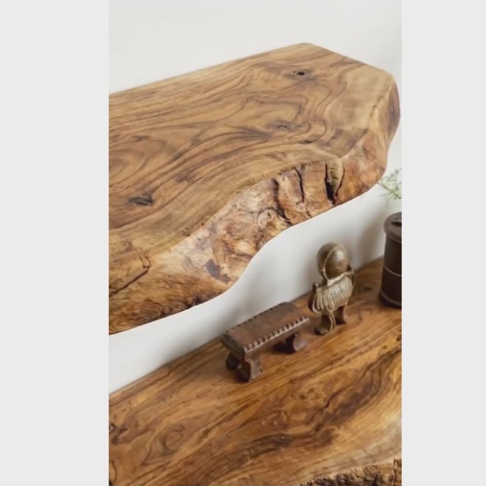 Solid Wood Floating Shelf, Minimalist Wall Mounted Shelf for Modern Home Decor