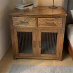 Cat House Nightstand Wooden, Modern Bedside Table with Built-In Cat Condo