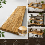 Acacia Solid Wood Tabletop – Butcher Block Countertop for DIY Desk, Workbench & Kitchen Island