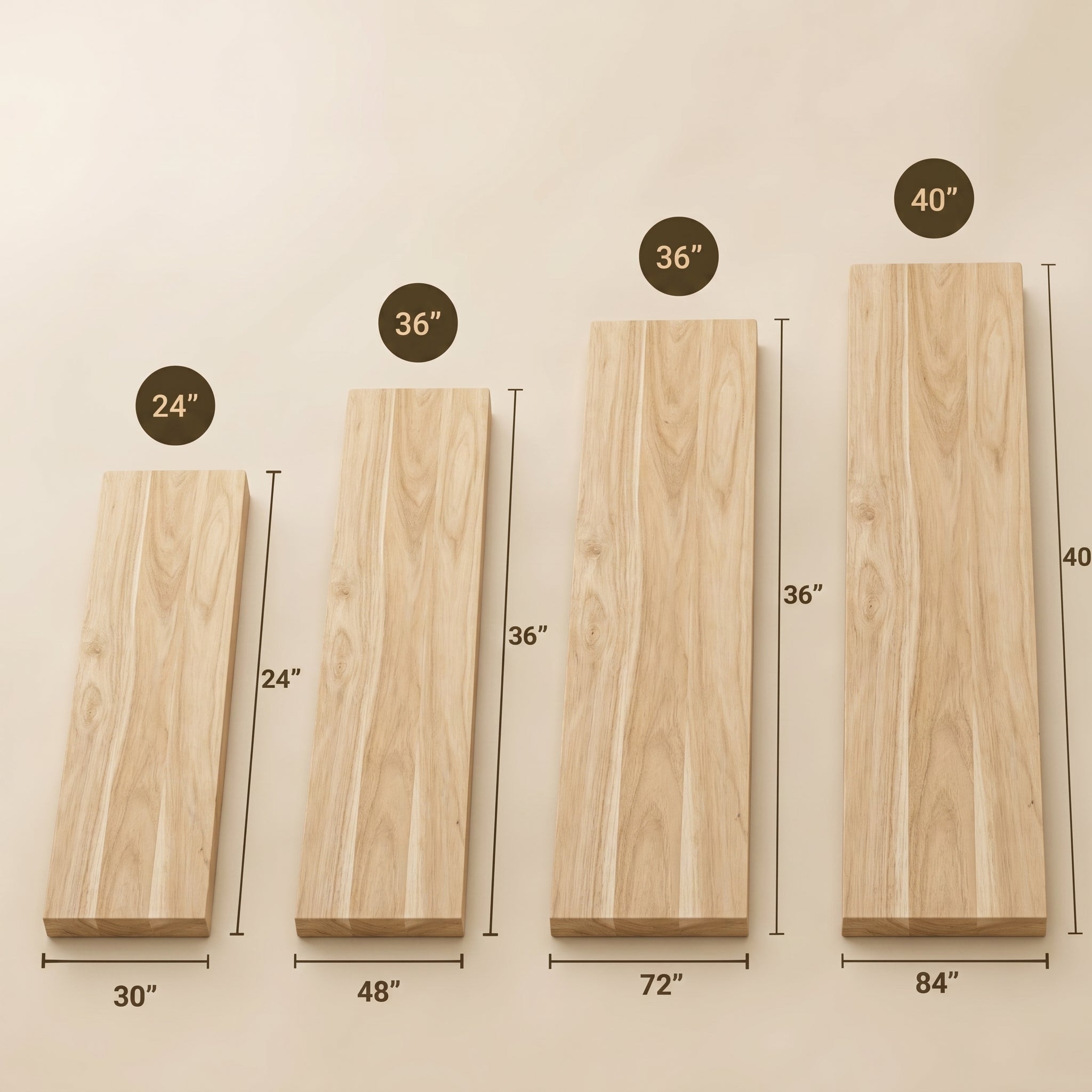 Solid Hevea Wood Butcher Block Table Top – DIY Countertop for Office Desk, Workbench & Kitchen