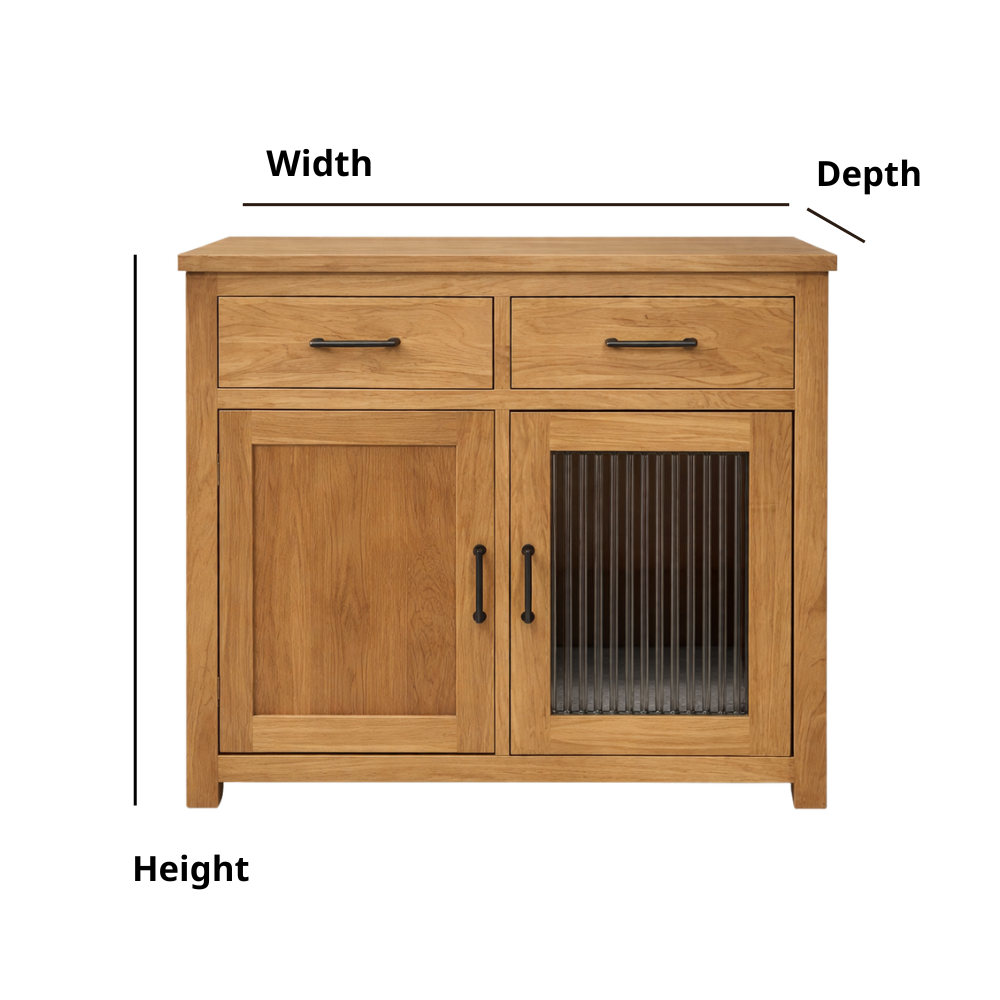 Hidden Cat House Nightstand, Solid Wood Bedside Table with Built-In Pet Condo Secondary image