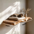 Live Edge Cat Floating Shelf, Cat Furnitur Home Decor
