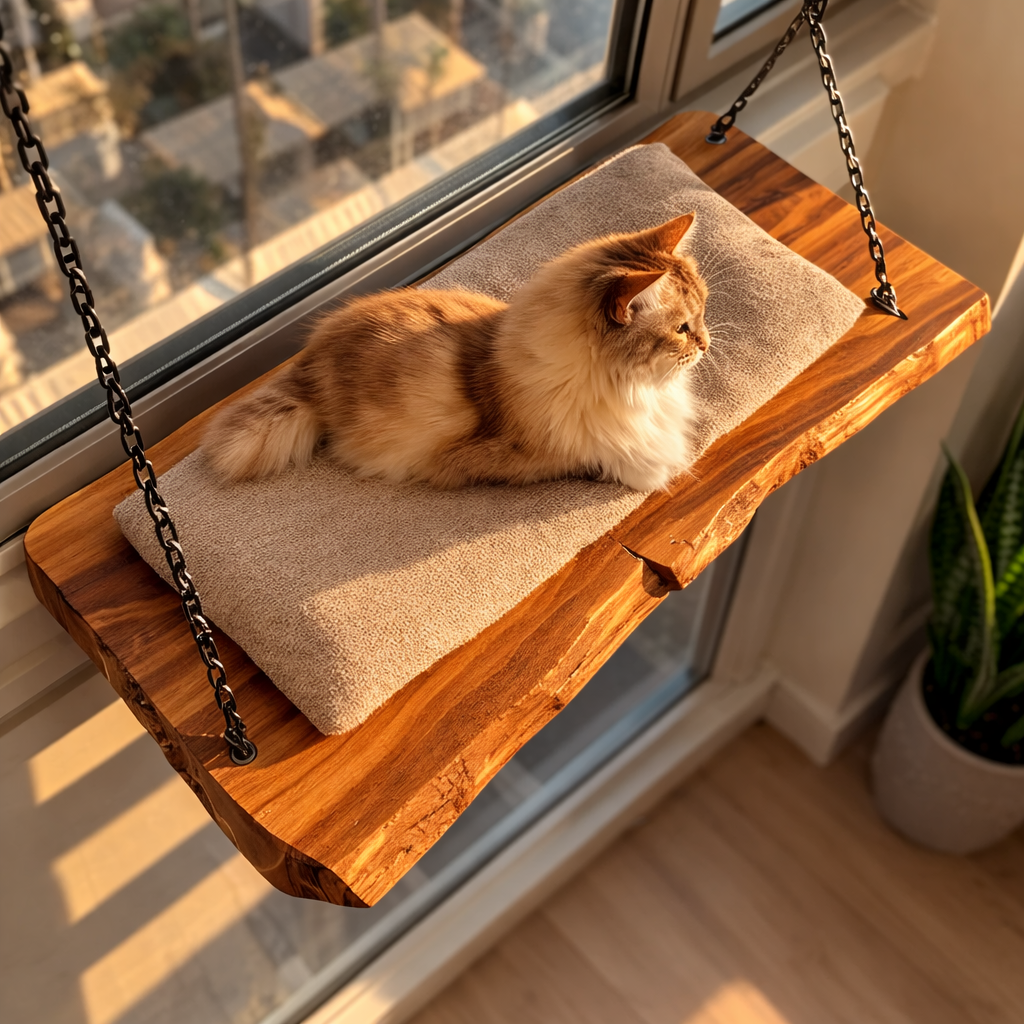 Cat Perch Wall Mouted, Wood Cat Shelf Pet Furniture