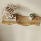 Wooden Wavy Floating Shelf, Solid Wood, Handmade Shelf Home Decor