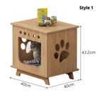 Wooden Cat House, Indoor Pet Furniture for Modern Homes