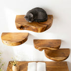 Floating Cat Shelf, Luxury Solid Wood Cat Wall Furniture