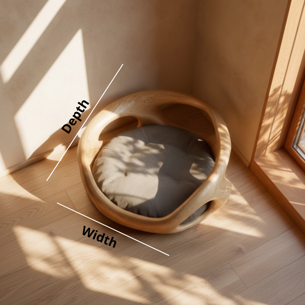 Wood Bed Cat Furniture, Unique Decor, Natural Bed